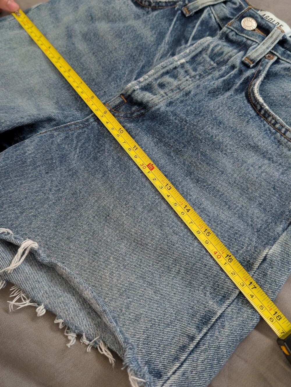 Agolde Riley Jeans Denim Shorts Outsider - Picture 8 of 12
